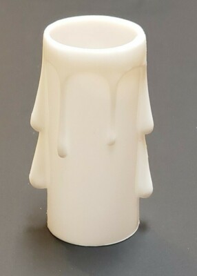 2'' WHITE PLASTIC W/ DRIPS CANDELABRA CANDLE COVER CHANDELIER LAMP SOCKET 50286J
