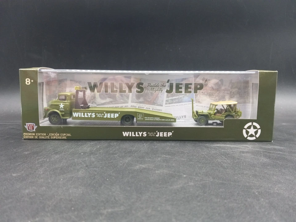 M2 Machines Auto-Haulers Willys 1958 Dodge COE & 1944 Jeep MB R39 Willys Jeep - Image 2 of 4