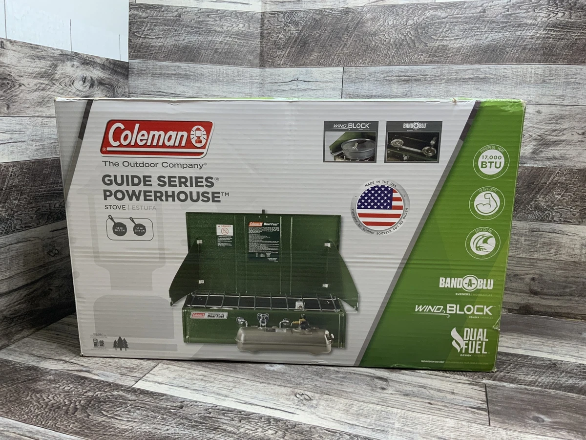 コールマン DualFuel Two Stove 414-700 Vintage Coleman 2 Burner 414-700 Powerhouse Stove w/ Box 14