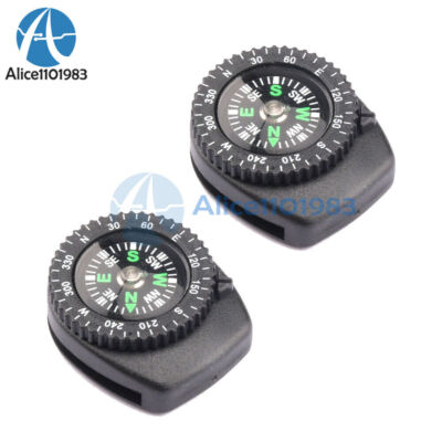 2PCS Mini Clear Liquid-filled Compass w/ Clip Outdoor Molle Backpack Pouches AL 