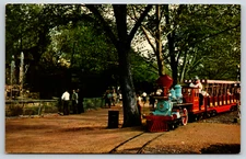 Postcard Zoo Line Railroad Train Forest Park St Louis Missouri Unposted