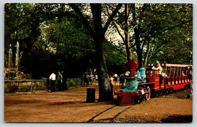 Postcard Zoo Line Railroad Train Forest Park St Louis Missouri Unposted