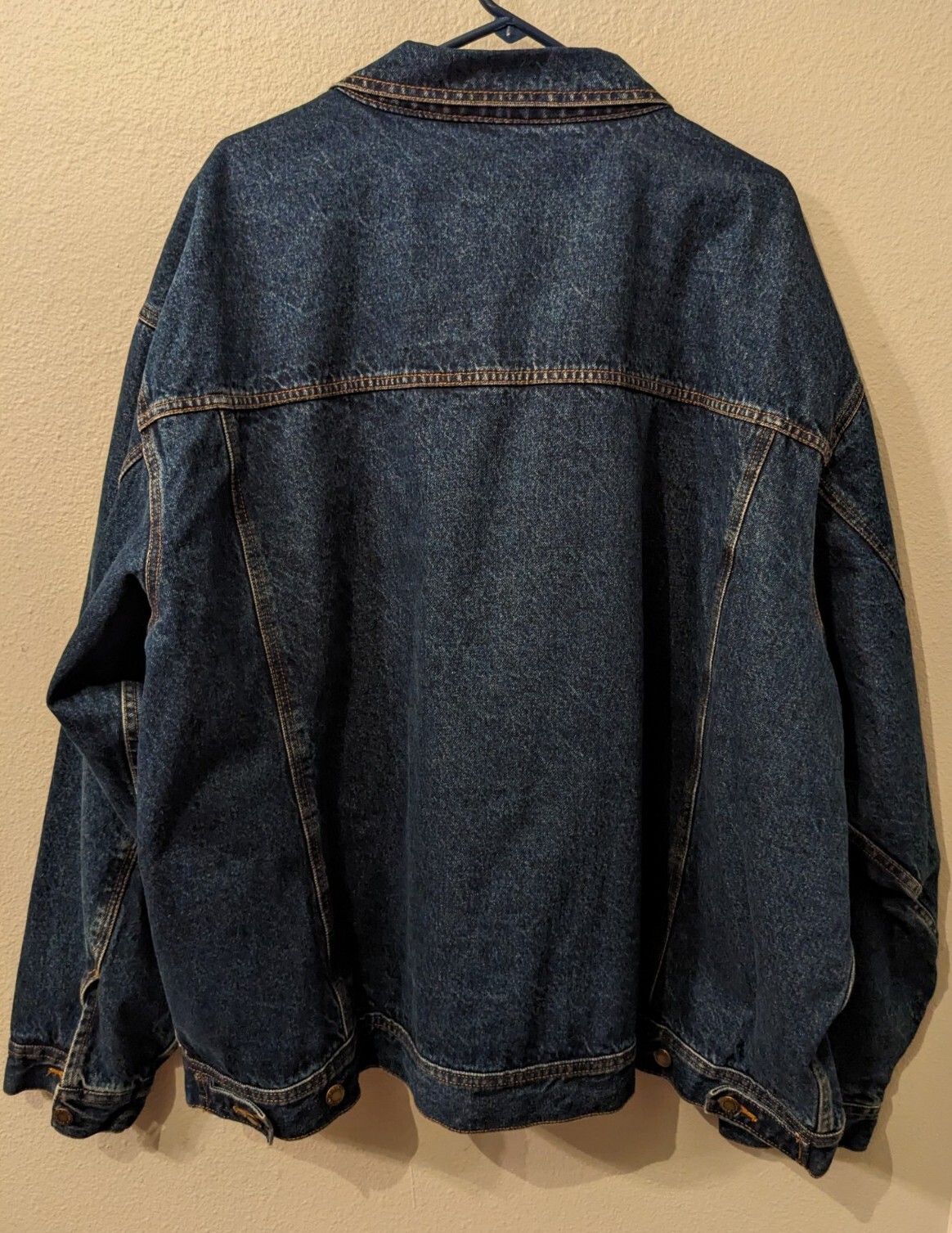 WRANGLER RUGGED WEAR Flannel Lined Dark Denim Trucker Jacket Men's 4XL