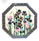 Spring Iris Mosaic Wall Art Handmade Ceramic Tile Decor 23" x 23"
