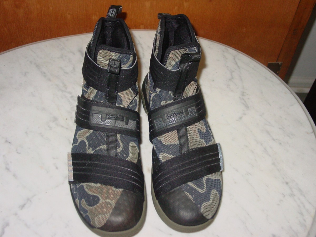 Nike Zoom Lebron James Soldier 10 Army Camo 9.5 Black/Green 844378-022 Zoom LeBron Soldier 10  main image 3
