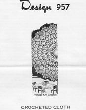Vintage Crochet Pineapple Cloth Pattern, Centerpiece Doily Mail Order Design 957