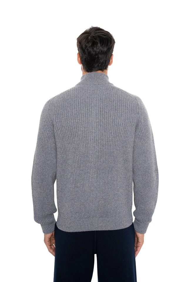 $2200 FEDELI Gris/Azul Cárdigan Chaqueta Cremallera 100% Cachemira Malfilè 40 EE. UU./50 UE Foto 3 de 4