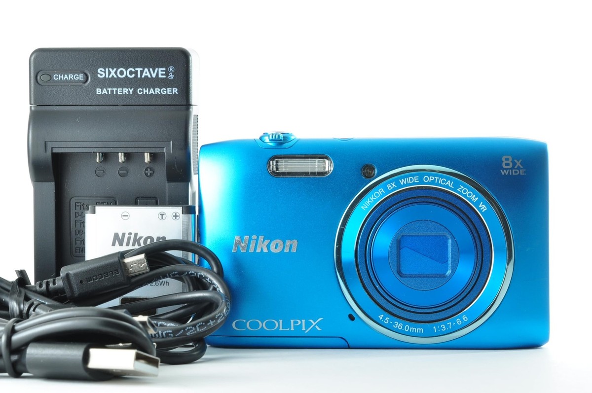Exellent +++++] Nikon Coolpix S3600 20.1MP Digital Camera (Blue