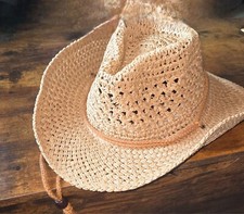 Starmaker Mens Beige Straw Cowboy Hat