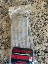 Men's GRAY Snap-On Crew Socks X-LARGE. MADE IN USA *NEW*