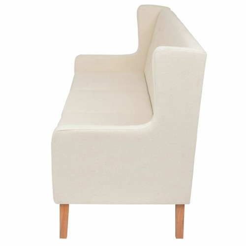 3-Seater Sofa Fabric Cream White vidaXL - Picture 4 of 7