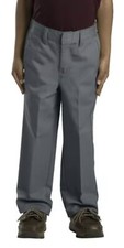 Size 4 Regular Dickies Boys Classic Fit Straight Leg Flat Front Pant, Charcoal