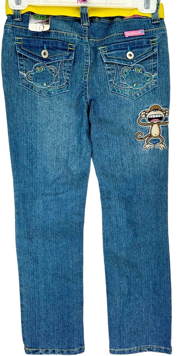 Jean Fille Bobby Jack Monkey Taille 12 - Bleu Jean Jambe Droite - Neuf Avec étiquettes