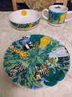 3 Pc Vtg 1998 RETRONEU Everyday Jungle Kids Stone Wear Dinnerware Place Setting — photo 9