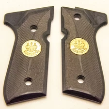 Beretta 92FS Pistol Grips – Exotic Ebony Wood with 24K Gold Medallion