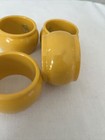 Round Plastic Gold/yellow Napkin Rings - Set Of 4 - "Bakelite" replica — photo 4