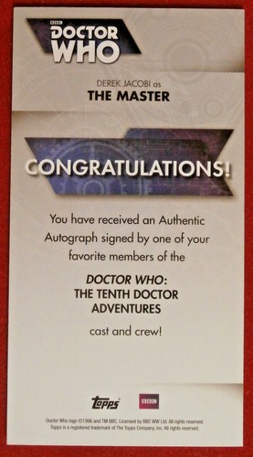 DR WHO - DEREK JACOBI - THE MASTER - Personally Signed Autograph Card 2016 - Picture 2 of 2