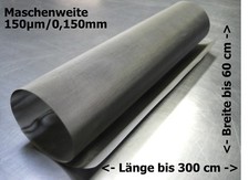 Edelstahlgewebe für Trommelfilter Bogensieb usw 0,150mm 150µm // bis zu 300x60cm
