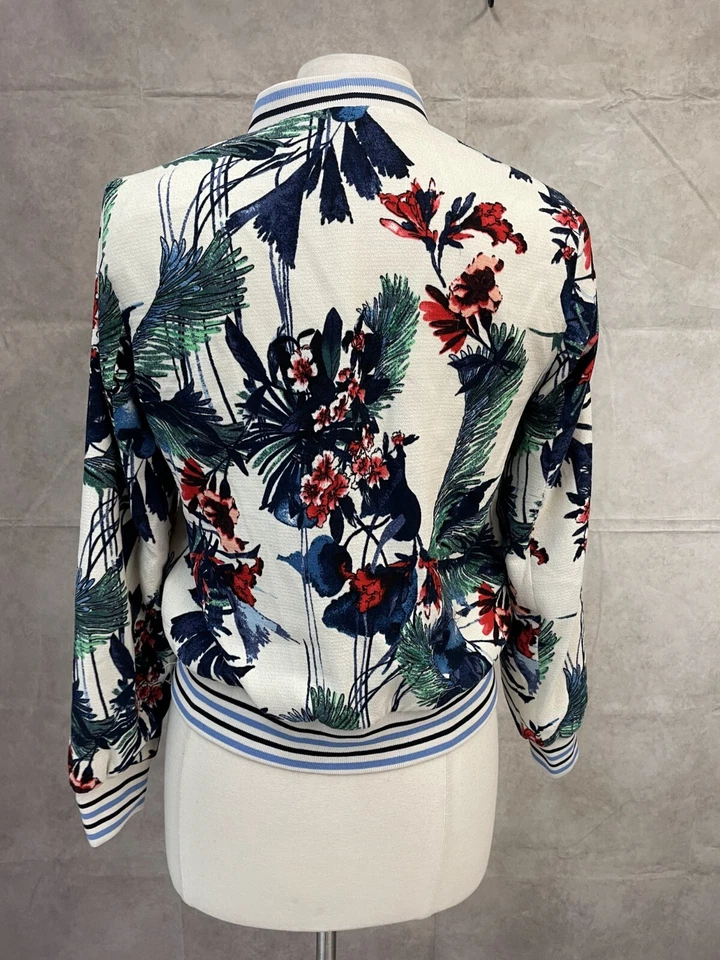 Philosophy Women’s Multi-Colored Floral Print Full Zip Bomber Jacket Size S - Image 3 of 4