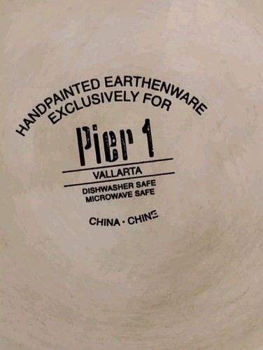 Pier 1 VALLARTA 2Pc Set 13" Round Chop Platter PLUS 11 1/2" Serving Bowl NOS - Picture 7 of 11