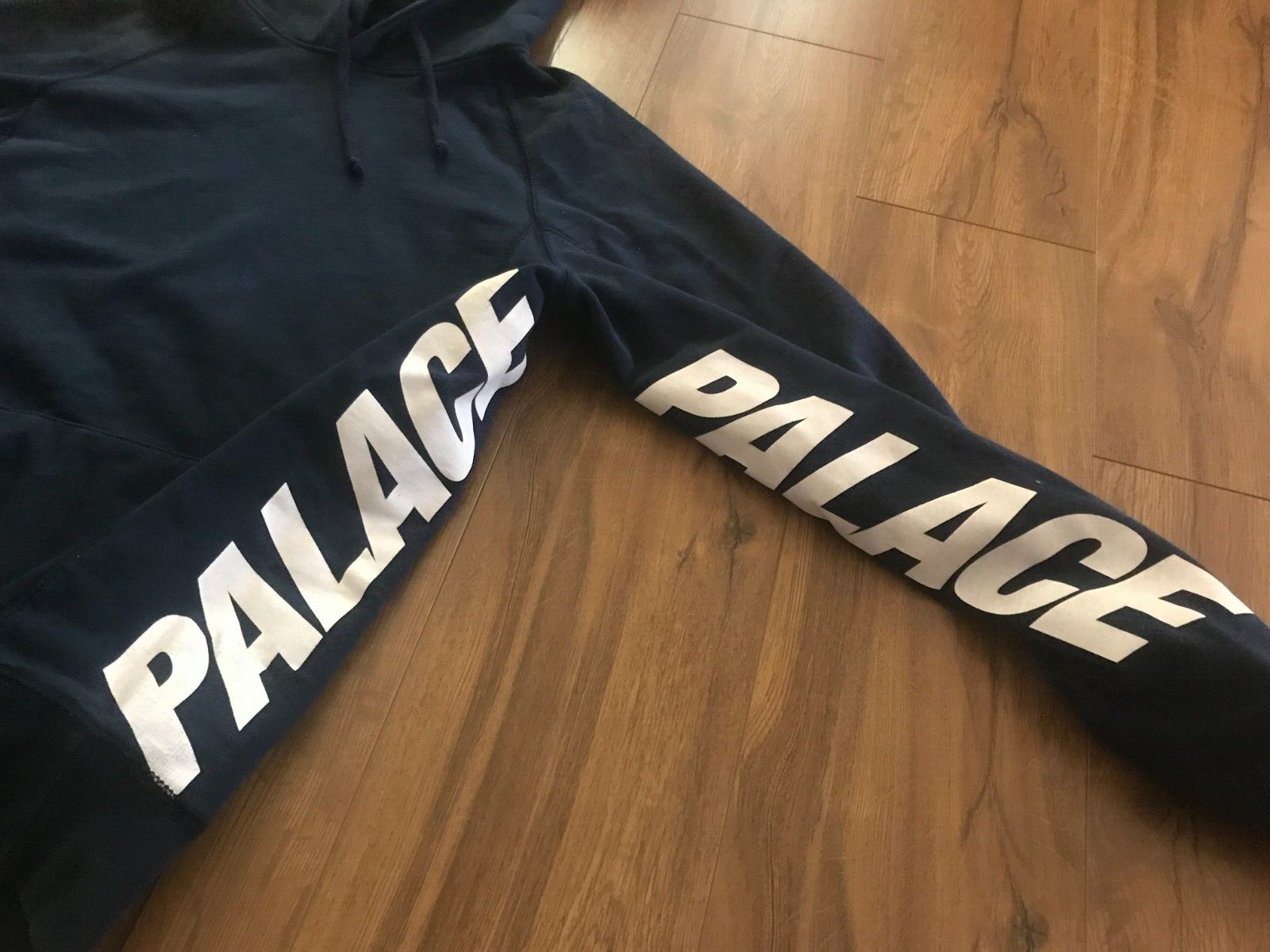RARE Palace Constructed Hoodie Navy Blue - Size S image 6