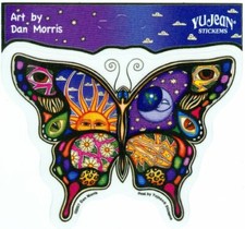 Dan Morris Night And Day Stunning Celestial Butterfly Sticker Decal 5"x4" Vinyl