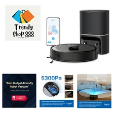 LiDAR Smart Navigation Robot Vacuum and Mop with Self-Emptying Dock, 5300Pa M...