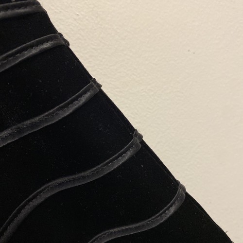 T TADASHI Shoji Neiman Marcus Velvet Taffeta Maxi Evening Dress BLACK Vintage 4 - Picture 9 of 12