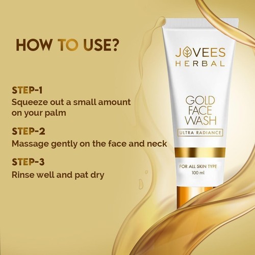 Jovees Herbal Ultra Radiance GoldFace Wash|Gives Nourished & Hydrated Skin 100ml - Picture 5 of 5
