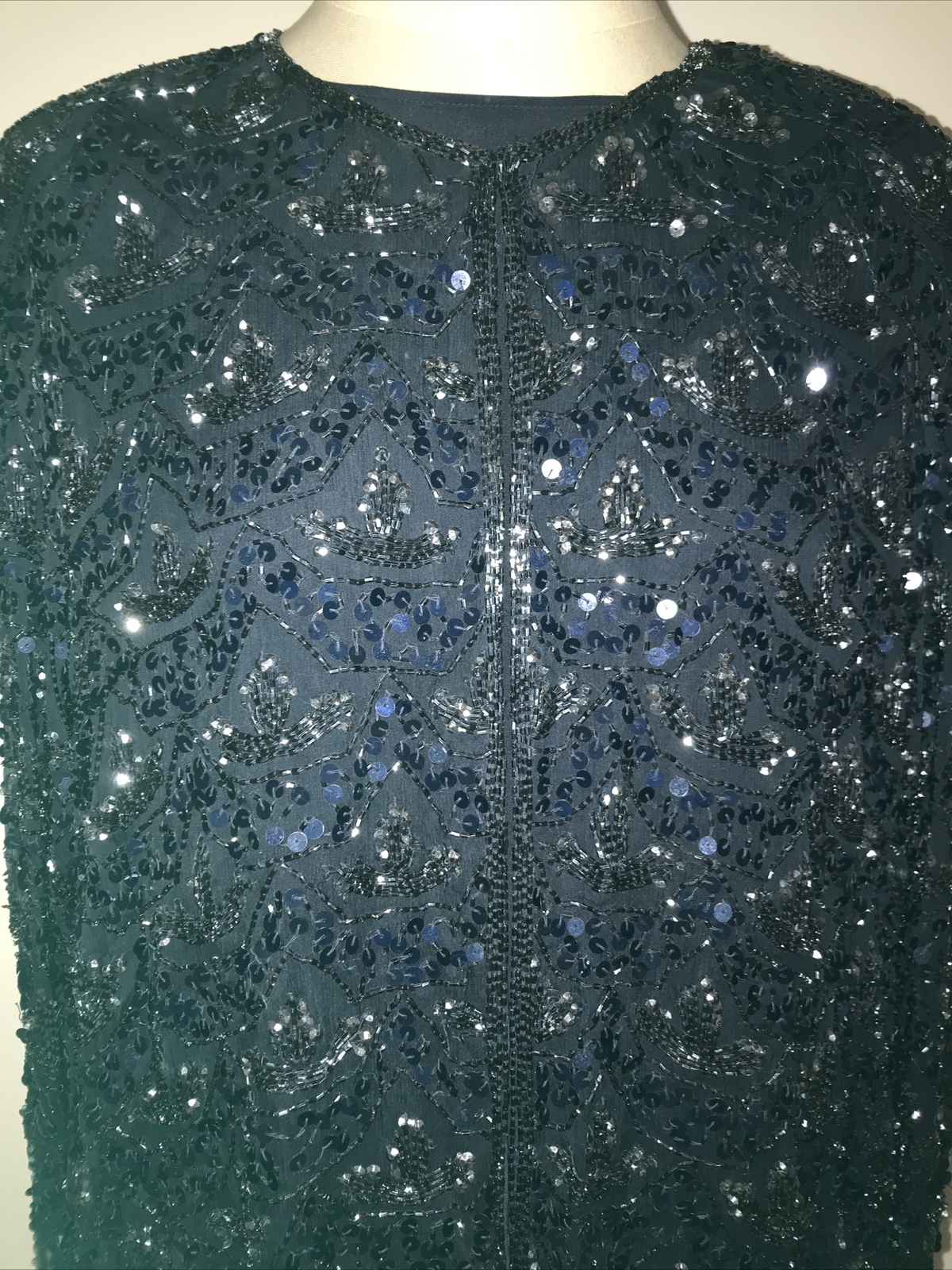 Frank Usher Sequin Jacket & Skirt, plus Navy Silk Top by Antonelli 3