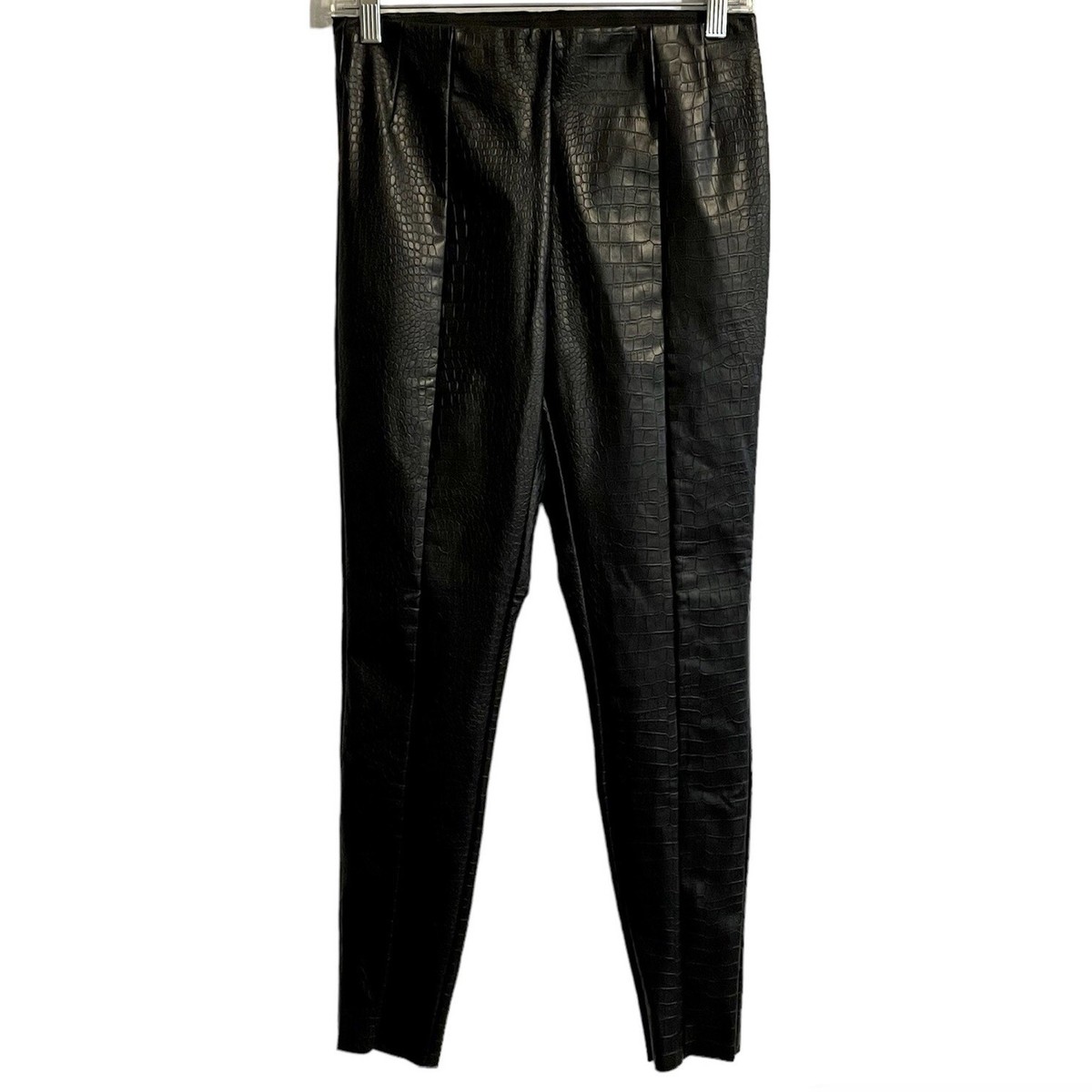 ASOS Topshop Size Faux Leather Pants Black Snakeskin Reptile