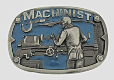 Machinist Belt Buckle Blue Metal New Mechanic Shop Tool Repairs Western Style