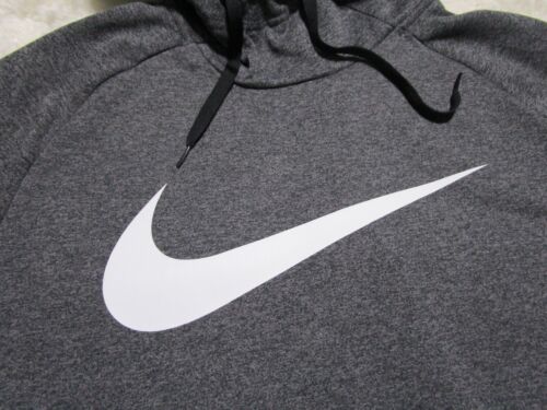 Nike Hoodie Mens Large Gray Dri Fit Big Swoosh Standard Fit - Picture 4 of 10