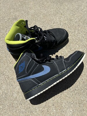 Size 9 - Air Jordan 1 Retro High Black Cyber | eBay