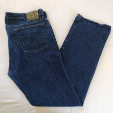 John Varvatos USA Jeans Men's 42R (42x34) Blue Straight Authentic Fit Button Fly