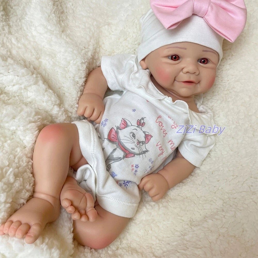 17” Full Body Silicone Reborn Baby Girl Dolls Soft Infant 5.72 lb Floppy Newborn