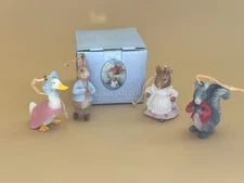 Lot Of VTG Beatrix Potter Package tie-ons. Includes 6 Boxes, 4 Ornaments Per Box