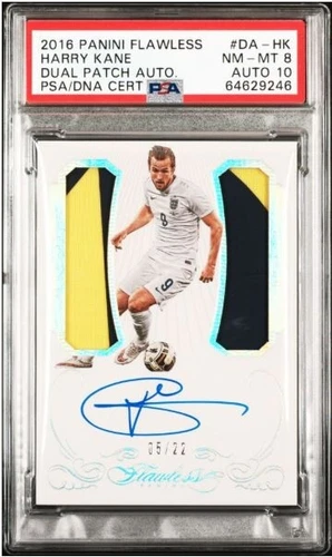 Harry Kane England 2015-16 Panini Flawless  Soccer Dual Patch Autograph Auto PSA