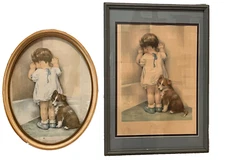 2 Vintage Bessie Pease Gutmann "In Disgrace" Framed