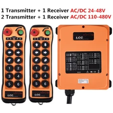 12 Keys Dual Speed Hoist Crane Industrial Wireless Remote Control Switch AC DC