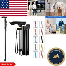 Ergonomic Foldable Cane - 5-Level Adjustable Walking Stick for Comfort Support