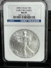 2006 AMERICAN SILVER EAGLE NGC MS69 EARLY RELEASES