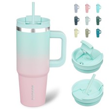 BJPKPK 30 oz Stainless Steel Tumbler With Handle 30 Ounces, Bubble Gum