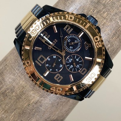 GUESS Waterpro Women U0231L6 Fashion Day Date Two Tone Quartz 40mm Watch 6 3/4''