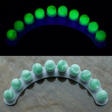 10, 14mm - 9/16 UV Reactive Uranium Glass Sea Foam Moon Glow Marbles With Stand
