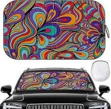 Windshield Sun Shade - Car Sun Shade Windshield, Reflector Color: Black 63x32