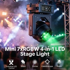 250W LED Moving Head Light RGBW Wash Beam Stage DJ Disco Bar DMX Spot Lighting