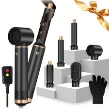 5-in-1 Hot Air Brush Set Detachable Hair Dryer Styler Volumizer Straightener