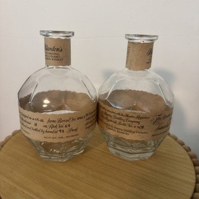 Blanton s Original Barrel Bourbon Whiskey 2 Empty Bottles 750ml