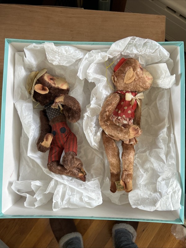 Vintage Monkeys - Two 7" Figures - Made In Japan